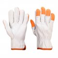 Portwest A261 Goat Skin Leather Orange Tip Driver Gloves 12pk White X-large 