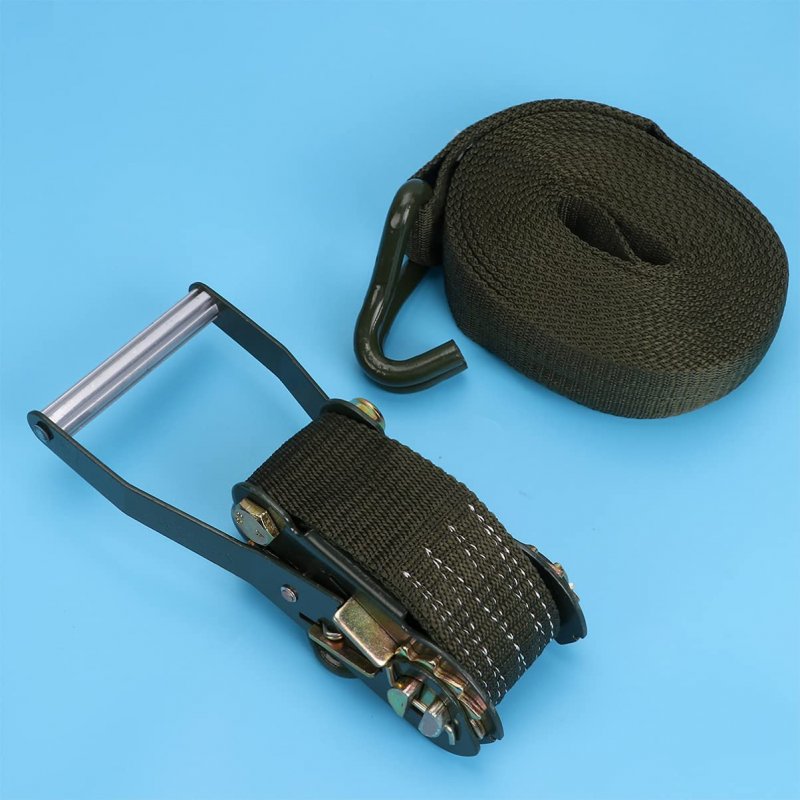 Wakauto Motorcycle Traps 1 Set Cargo Straps Ratcheting Ratchet Tie Down Plastic Coated Metal Hooks Tightener Lace Up