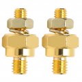 Fydun 2 Pcs Battery Terminal Adapters Brass Side Post Charging System Bolt Quick Release Disconnect Car Cable