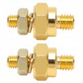 Fydun 2 Pcs Battery Terminal Adapters Brass Side Post Charging System Bolt Quick Release Disconnect Car Cable