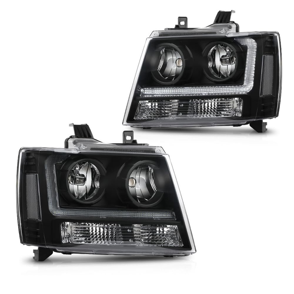 Led Headlights Assembly Front Headlamp For Chevy Tahoe Suburban 1500 2007-14 Fit Avalanche 2500 07-2013 Gm2503263 Gm2502263