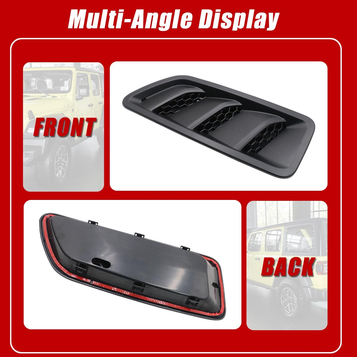 2pcs Hood Vent Bezel Driver And Passenger Side For Jeep Wrangler 2018-2024 Gladiator 2020-2024 68293748af 68293749af 68293748ab