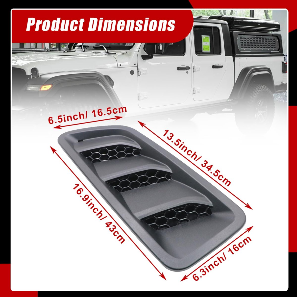 2pcs Hood Vent Bezel Driver And Passenger Side For Jeep Wrangler 2018-2024 Gladiator 2020-2024 68293748af 68293749af 68293748ab