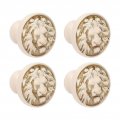 4set Head Zinc Alloy Cabinet Door Handle Modern Antique Cartoon Drawer Pull Circular Single Hole Buckle Hand399 Bronze For