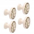 4set Head Zinc Alloy Cabinet Door Handle Modern Antique Cartoon Drawer Pull Circular Single Hole Buckle Hand399 Bronze For