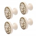4set Head Zinc Alloy Cabinet Door Handle Modern Antique Cartoon Drawer Pull Circular Single Hole Buckle Hand399 Bronze For