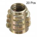 Uxcell Furniture Threaded Insert Nuts Zinc Alloy Hex-flush M8 Internal Threads 15mm Length 20pcs