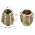 Uxcell Furniture Threaded Insert Nuts Zinc Alloy Hex-flush M8 Internal Threads 15mm Length 20pcs
