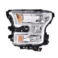 Headlight For Ford F150 2015-2017 Headlamps Left Driver Side Clear Lens Chrome Housing Amber Reflector Faros Delanteros 