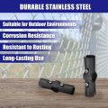 Uxcell 10pcs Structural Pipe Connector 180 Degree Metal Joint Chain Link Fence Clamp 3 Way Cross Stainless Steel Corner Fitting