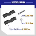 Uxcell 10pcs Structural Pipe Connector 180 Degree Metal Joint Chain Link Fence Clamp 3 Way Cross Stainless Steel Corner Fitting