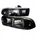 1998 2004 Chevy S10 Blazer Black Housing Headlight Assembly Pair Left And Right Side 
