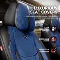 Drive Series Full Set Automotive Seat Interior Covers Universal For Most Car Suv Truck Airbag Compatible Navy Blue Leather