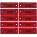 All Star Truck Parts 10x Red Class A 150mmx50mm 6 X2 Rectangular Reflector Screw Mount 10 Pack For Trailers Trucks Automobiles 