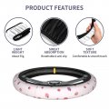 Foruidea Strawberry Pink Car Steering Wheel Cover Neoprene Automotive Anti Slip And Sweat Absorption Auto Wrap Fit Most Cars 15