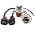 Turn Signal Socket Connector Kit 68030801aa For Dodge Grand Caravan 2011 2020 Front Headlights 2 Piece Set With 3 Pin Pigtails 