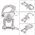 Qiilu 5 128mm Jaw Swivel Snap Shackle 316 Stainless Steel For Sailboat Spinnaker Halyard Diving