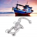 Qiilu 5 128mm Jaw Swivel Snap Shackle 316 Stainless Steel For Sailboat Spinnaker Halyard Diving