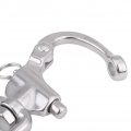 Qiilu 5 128mm Jaw Swivel Snap Shackle 316 Stainless Steel For Sailboat Spinnaker Halyard Diving