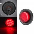 Ocpty 9led Side Marker Light 1pcs 2a Red Round Trailer Lamp Stop Turn Tail W Rubber Mounting Grommet And Pigtails Fit For Boats