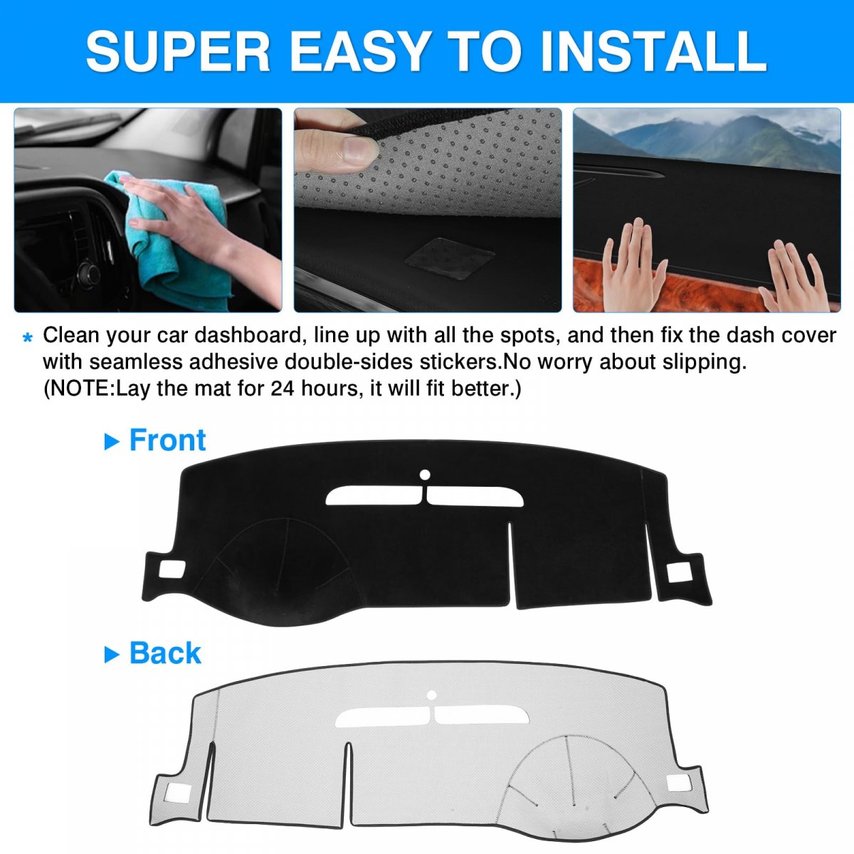 Dashboard Cover Mat For 2007-2014 Chevrolet Tahoe Suburban Gmc Yukon Xl 2007-2013 Chevy Avalanche Silverado 1500 2500 3500 Ltz