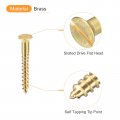 Uxcell Brass Wood Screws 100pcs M2 X 16mm Slotted Drive Flat Head Self Tapping Screw Countersunk For Woodworking Furniture