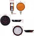 4x Double Face Red-amber 48-led Pedestal Light And Smoke Lens Red 12-led Brake Taillight White Reverse Backup Lamp Compatible