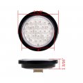 Astra Depot 2x Clear Lens White 24-led 4 Round Back-up Reverse Light Grommet Plug Kit Truck Trailer Rv Long Vehicle 12v