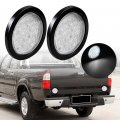 Astra Depot 2x Clear Lens White 24-led 4 Round Back-up Reverse Light Grommet Plug Kit Truck Trailer Rv Long Vehicle 12v