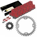 Caltric Red Drive Chain And Sprockets Kit Compatible With Yamaha Yfz450r Yfz450x 2009-2018
