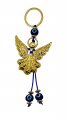 18k Gold Plated Angel And Evil Eye Hanging Ornament Good Luck Charm For Rear View Mirror Keys Bags Blue Crystal Pendant Gift 