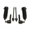 6 Pc Steering Kit Gear Bellows Inner Outer Tie Rod Ends
