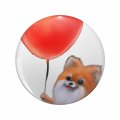 1080 Graphics A Dog With Red Balloon Key Chain Double Sided Stainless Steel Keychain 