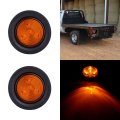 2 Pack 5 In 4 Led Round Amber Trailer Tail Lights Universal Surface Mount Waterproof Side Marker Indicator For Trucks Cars Bus