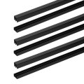 3 Sets Sliding Door Track Fit 5 32 Thick Panel Plastic Upper Lower Window Set For Glass Cabinet Closet 1 3ft X 25 64 Black 