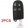 Ocpty 2 Pcs Flip Key Entry Remote Control Uncut Fob Shell Case Replacement For Jeep Compass Trackhawk Renegade Fiat 500l