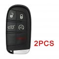 Ocpty 2 Pcs Flip Key Entry Remote Control Uncut Fob Shell Case Replacement For Jeep Compass Trackhawk Renegade Fiat 500l