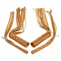 Qiilu Universal Hand Grips Tassel Fringe Wrap Cover Motorcycle Brake Clutch Lever Streamer 7 8in 1in Fit For Yamaha Khaki
