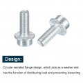 Uxcell M6x16mm Flanged Socket Head Cap Screws 50pcs 8 Grade Carbon Steel Hex Serrated Flange Bolts Machine