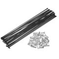 36pcs Bicycle Carbon Steel Spokes 14g Bike Spoke 282mm Length With Nipples For Most Black 