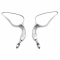 Httmt Mt382c- Motorcycle Chrome Raindrop Side Mirrors Compatible With 1984 And Up H-d Street 500 750 Low Rider Superlow Iron