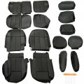 Hecasa Full Seat Covers Compatible With 2007-2014 Toyota Fj Cruiser 5-seat Front Rear Cushion Protectors Black Artificial