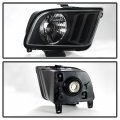 Acanii For Black 2005 2006 2007 2008 2009 Ford Mustang Headlights Headlamps Driver Passenger Side Pair