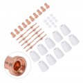 40pcs Plasma Cutter Consumables Ceramics And Red Copper Shield Cup Electrodes Ring Tips Durable Accessories
