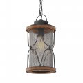 Inlight Outdoor Pendant Light For Porch 1-light Farmhouse Rustic Exterior Hanging Lantern Matte Black And Barnwood Finish Bulb 