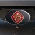 Firefighter Fire Rescue Maltese Cross Oval Tow Trailer Hitch Cover Plug Insert