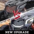Sautvs Front Grille With Led Light For Maverick X3 2017-2024 New Premium Bumper Mesh Grill Bar Can-am Accessories