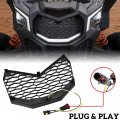 Sautvs Front Grille With Led Light For Maverick X3 2017-2024 New Premium Bumper Mesh Grill Bar Can-am Accessories