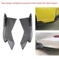 Carbon Fiber Rear Bumper Lip Splitter For Cars Universal Chin Spoiler With Side Fins Black Body Protector Aerodynamic Diffuser