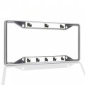 Fastasticdeals Metal Insert License Plate Frame Rhino Head Weatherproof Car Accessories Chrome 4 Holes Solid 